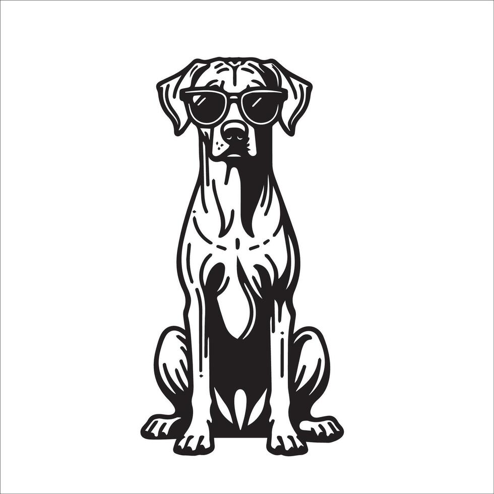 ai gegenereerd rhodesian ridgeback hond vervelend zonnebril illustratie vector
