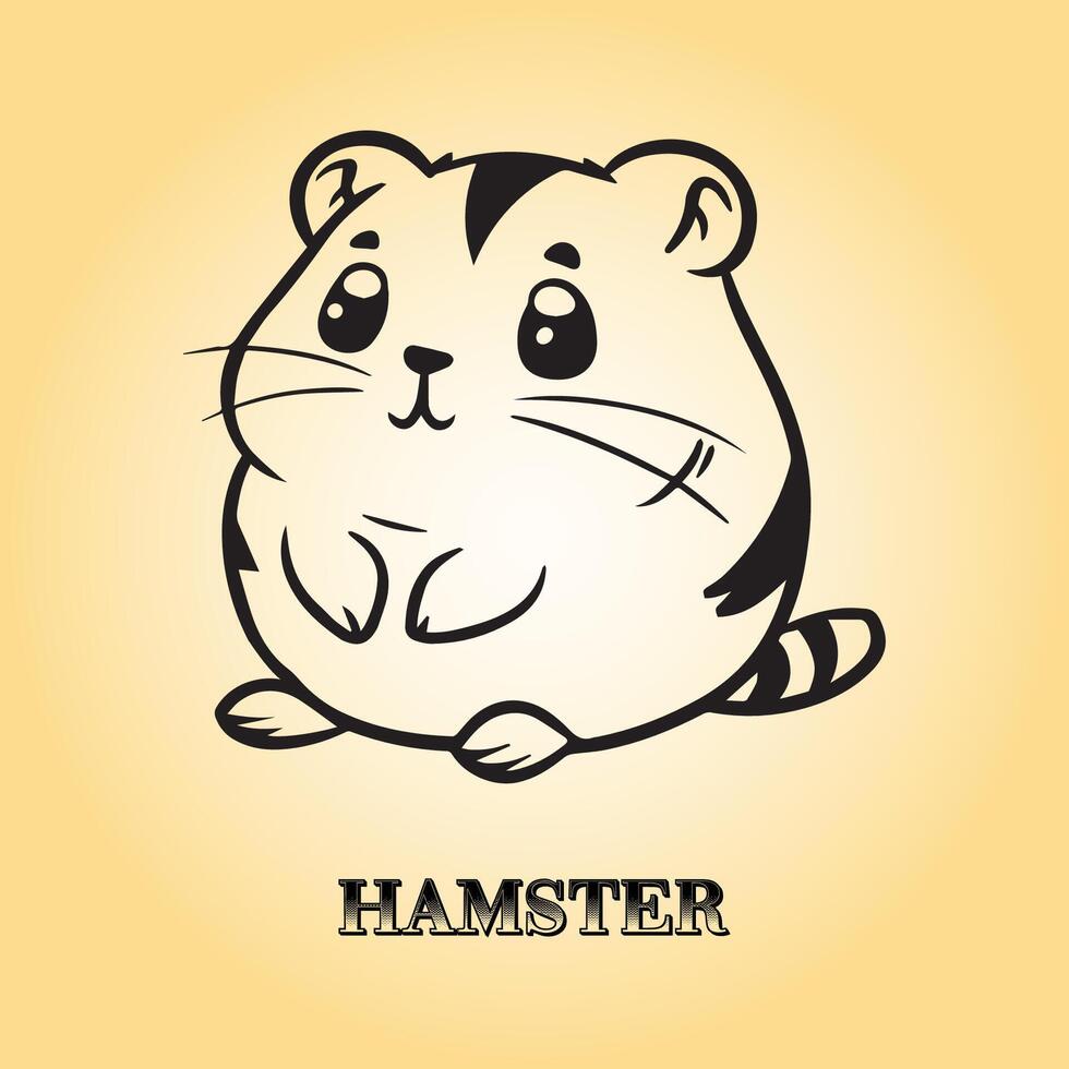 ai gegenereerd hamster is een zittend vector illustratie in zwart en wit