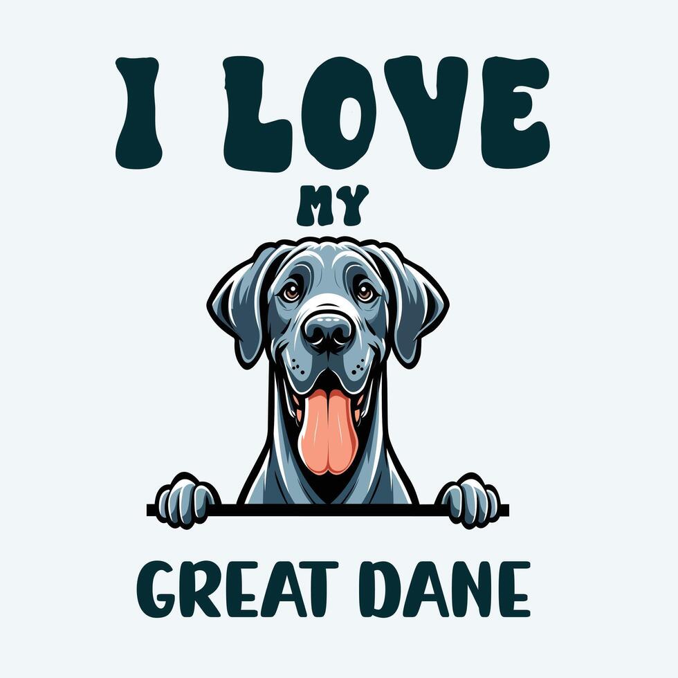 ik liefde mijn Super goed dane hond t-shirt ontwerp vector