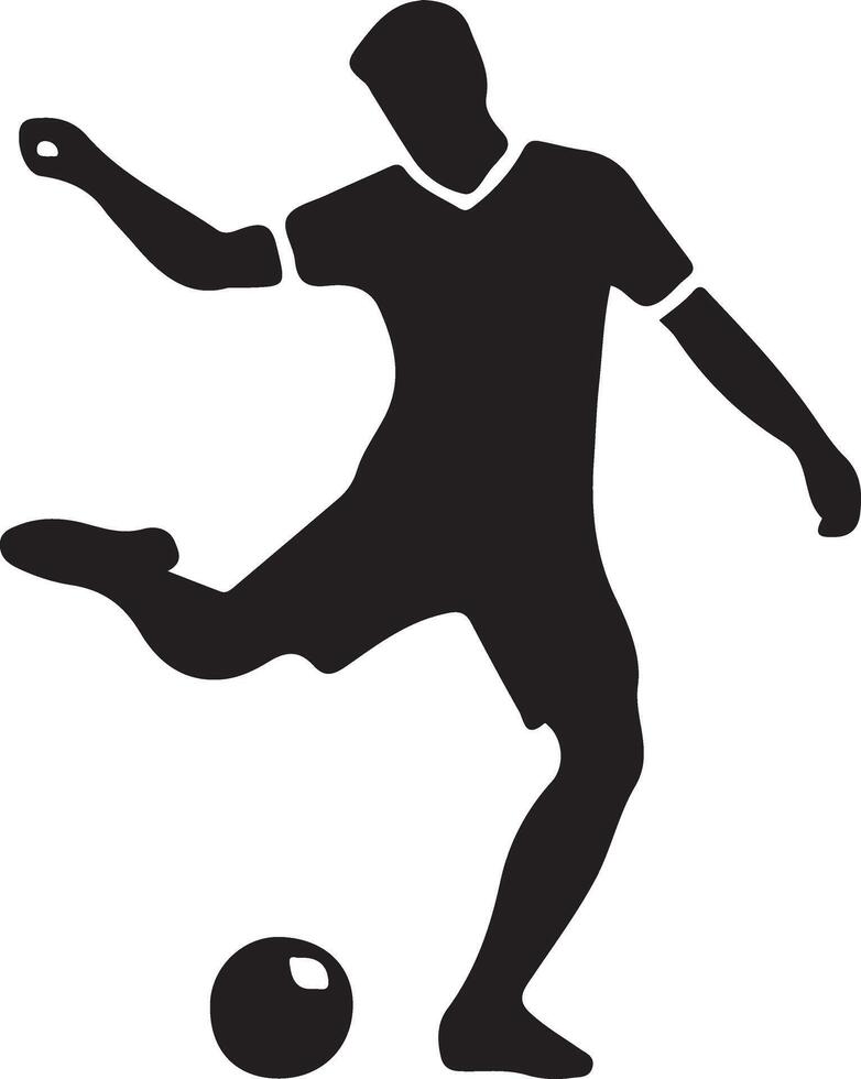 voetbal speler houding vector icoon in vlak stijl zwart kleur silhouet, wit achtergrond 20