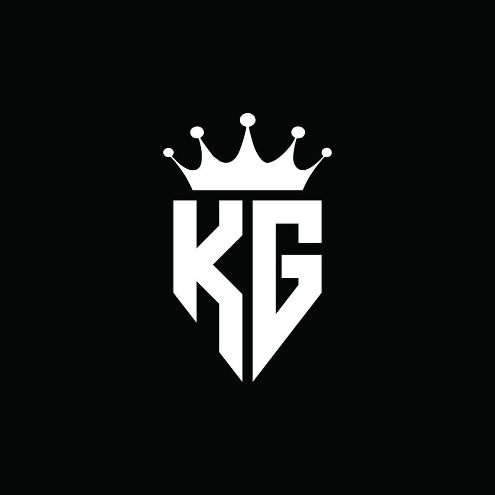 kg logo monogram embleem stijl met kroonvorm ontwerpsjabloon vector