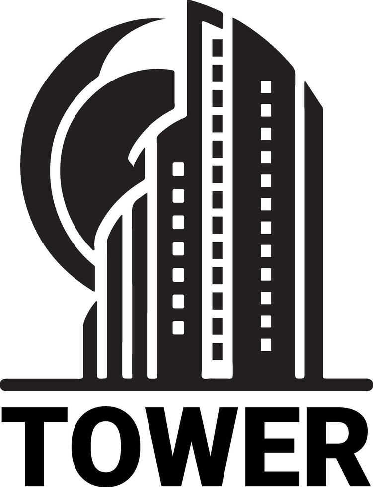 gebouw logo vector kunst illustratie, zwart kleur eenvoudig gebouw logo wit achtergrond 9