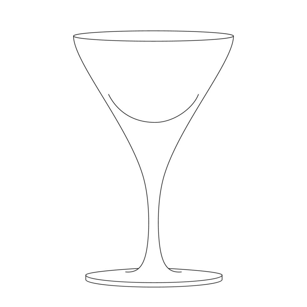 lijn tekening van een wijn glas vector