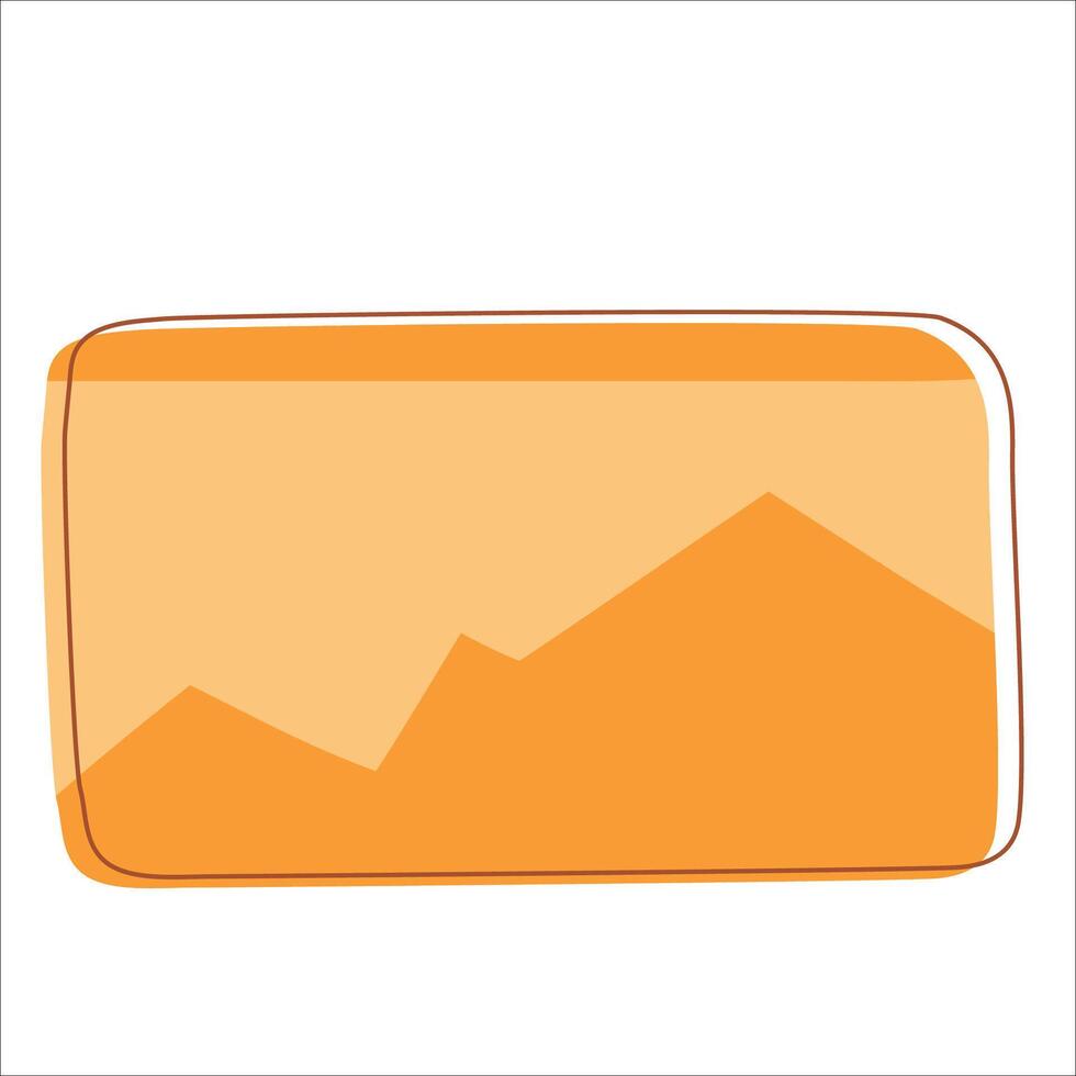 oranje rechthoek met berg achtergrond vector