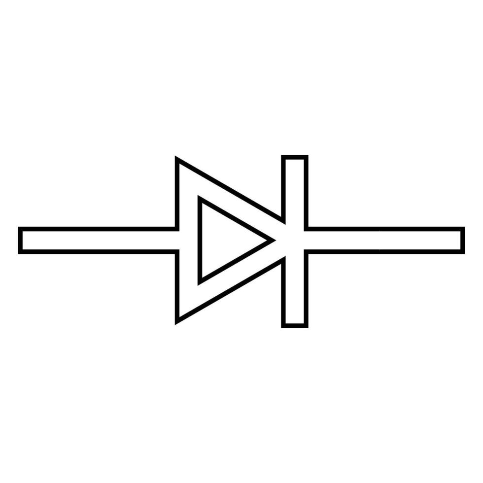 schematisch diode passeert elektrisch stroom in een kant kathode anode vector