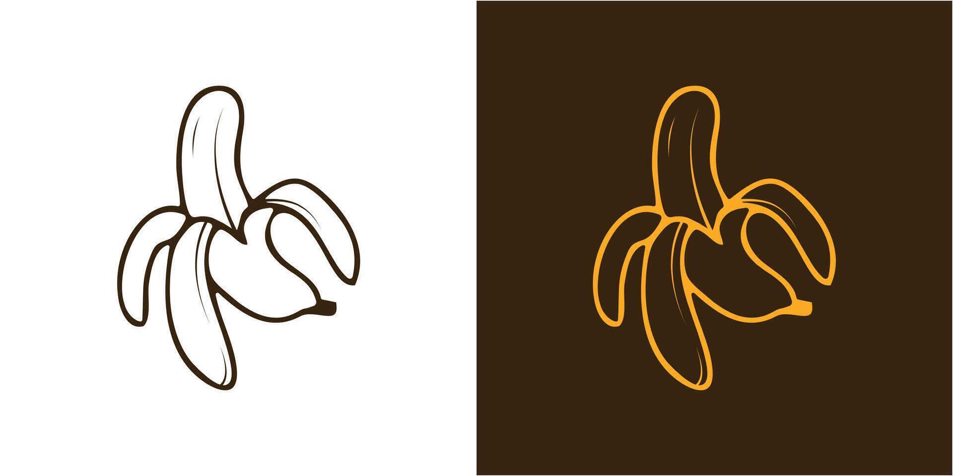 lijn kunst banaan ontwerp vector