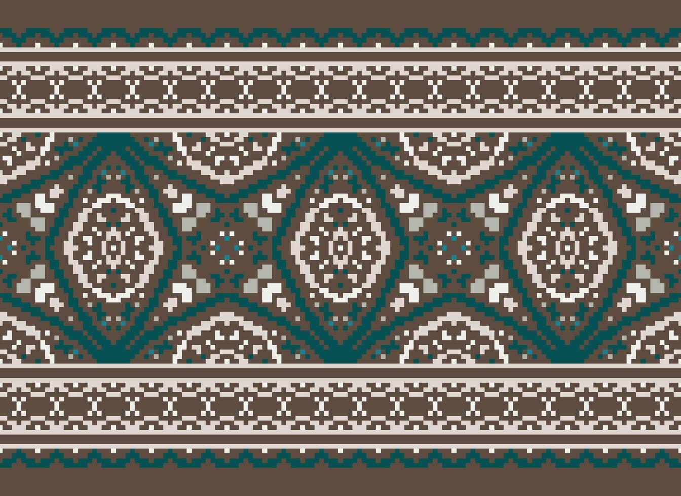 natuur jaargangen kruis steek traditioneel etnisch patroon paisley bloem ikat achtergrond abstract aztec Afrikaanse Indonesisch Indisch naadloos patroon voor kleding stof afdrukken kleding jurk tapijt gordijnen en sarong vector