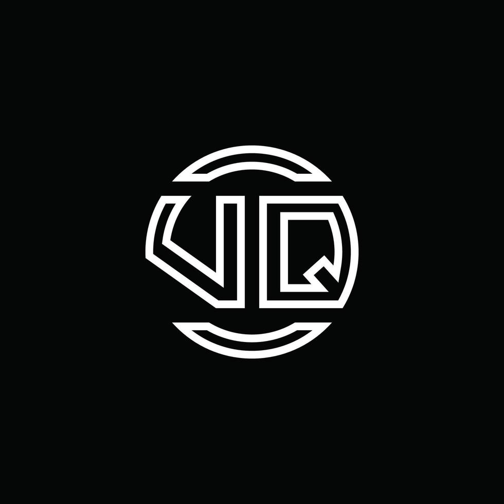 vq logo monogram met negatieve ruimte cirkel afgeronde ontwerpsjabloon vector