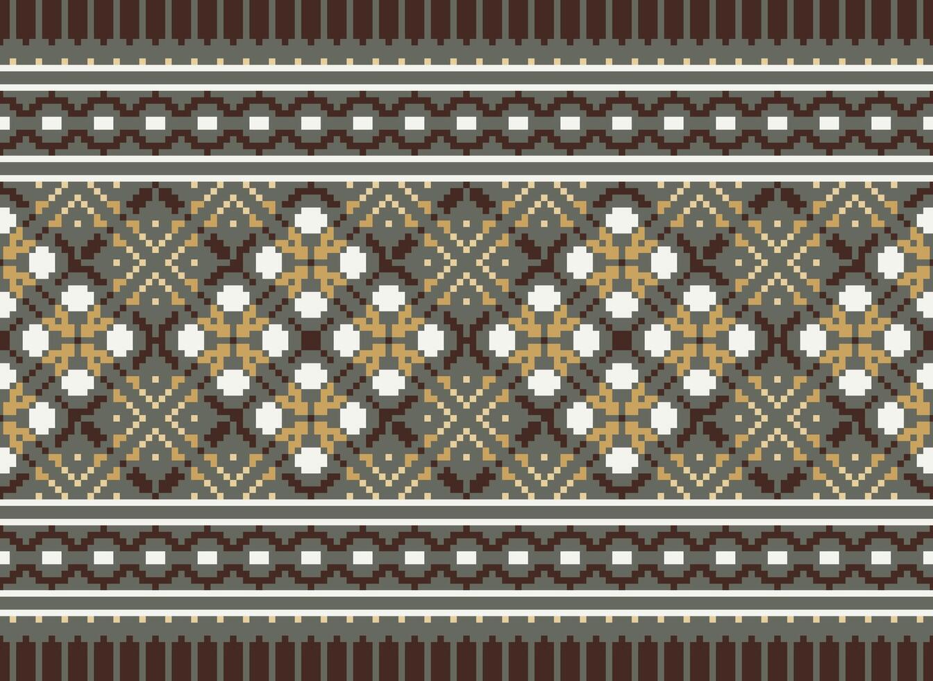 meetkundig patronen van modern elegant textuur. borders in de het formulier van een pixel ornament voor borduurwerk, keramisch tegels en textiel interieur ontwerp elementen. naadloos illustratie vector