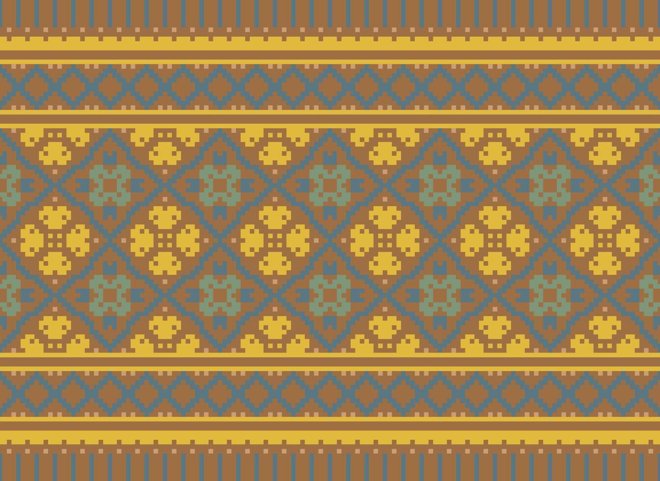 meetkundig patronen van modern elegant textuur. borders in de het formulier van een pixel ornament voor borduurwerk, keramisch tegels en textiel interieur ontwerp elementen. naadloos illustratie vector