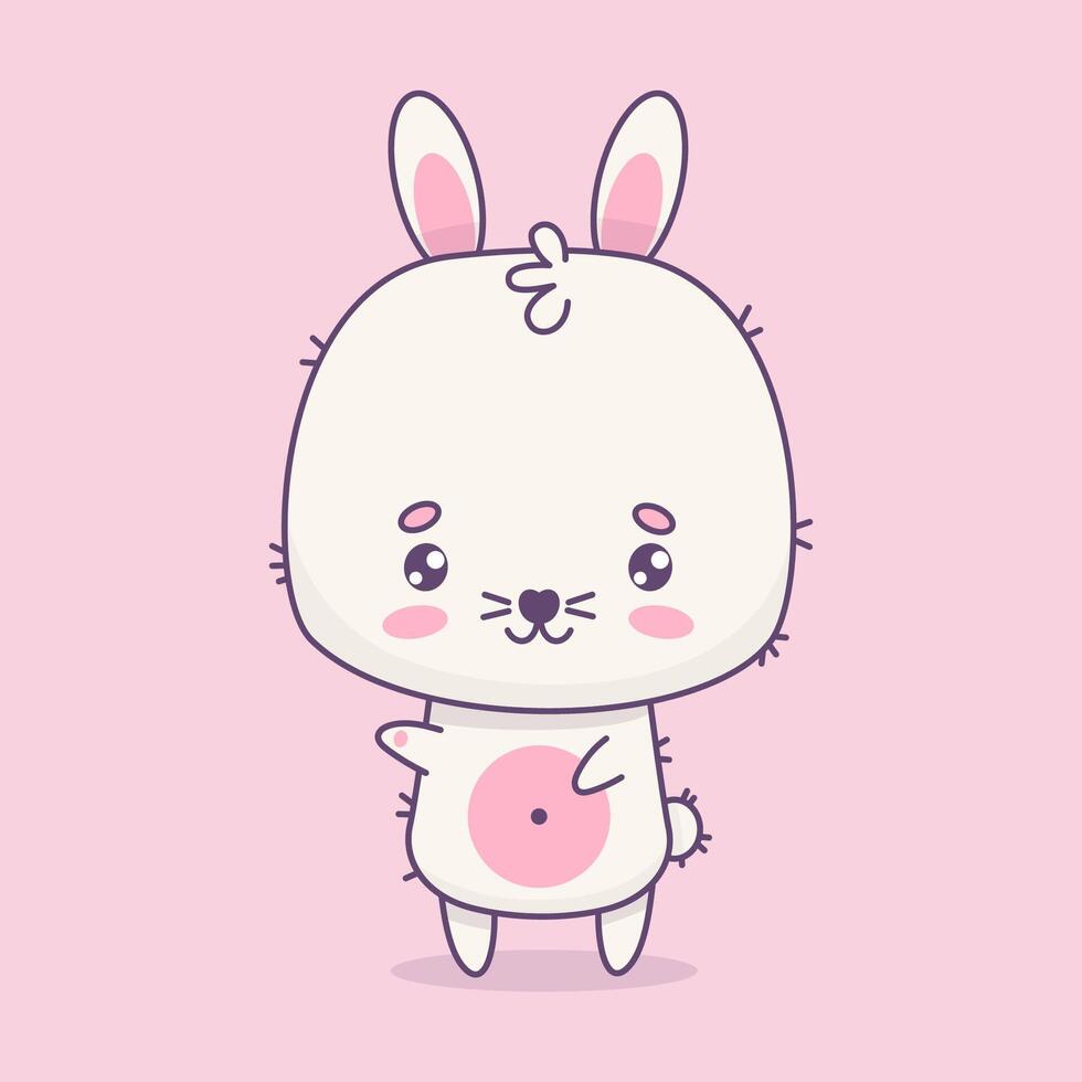 schattig konijn dier kawaii. vector illustratie. kinderen verzameling