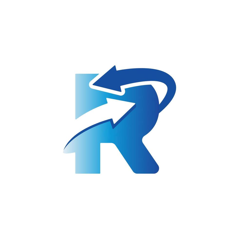 brief r pijl logo vector. vector