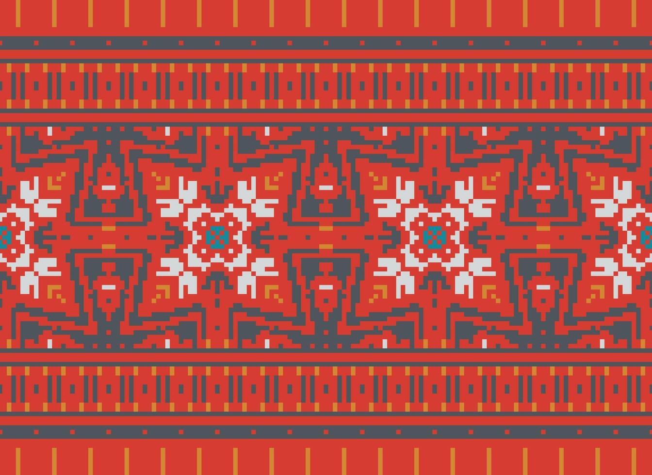 natuur jaargangen kruis steek traditioneel etnisch patroon paisley bloem ikat achtergrond abstract aztec Afrikaanse Indonesisch Indisch naadloos patroon voor kleding stof afdrukken kleding jurk tapijt gordijnen en sarong vector