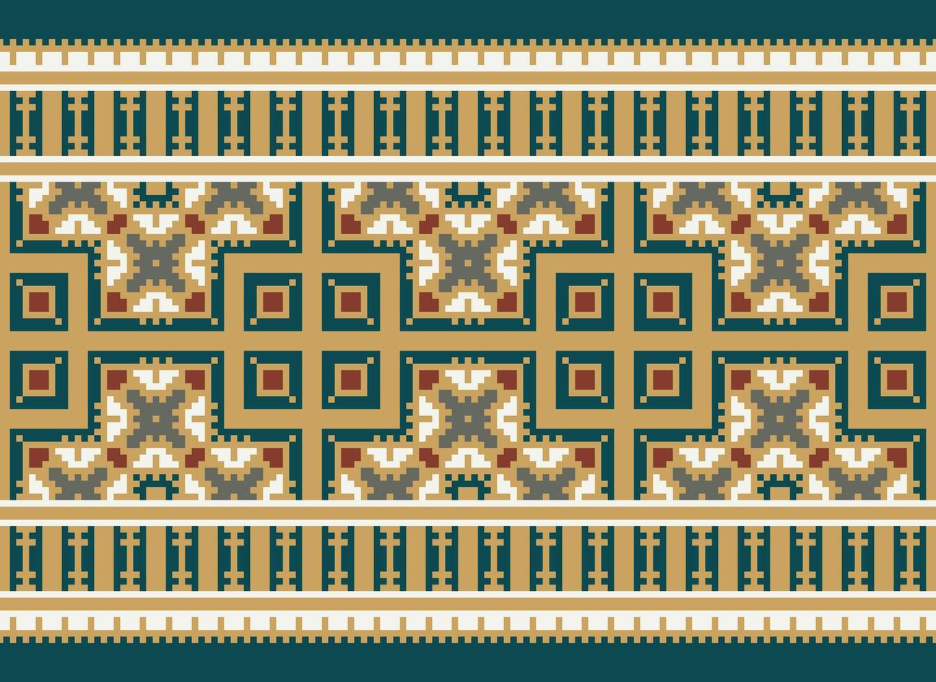 meetkundig patronen van modern elegant textuur. borders in de het formulier van een pixel ornament voor borduurwerk, keramisch tegels en textiel interieur ontwerp elementen. naadloos illustratie vector