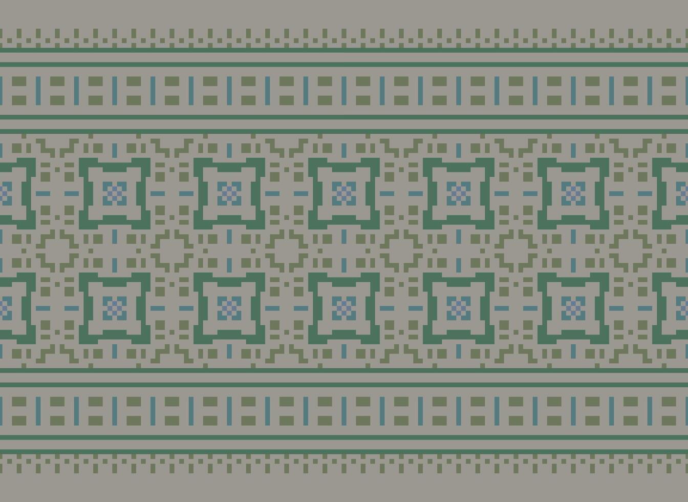 pixel traditioneel etnisch patroon paisley bloem ikat achtergrond abstract aztec Afrikaanse Indonesisch Indisch naadloos patroon voor kleding stof afdrukken kleding jurk tapijt gordijnen en sarong vector