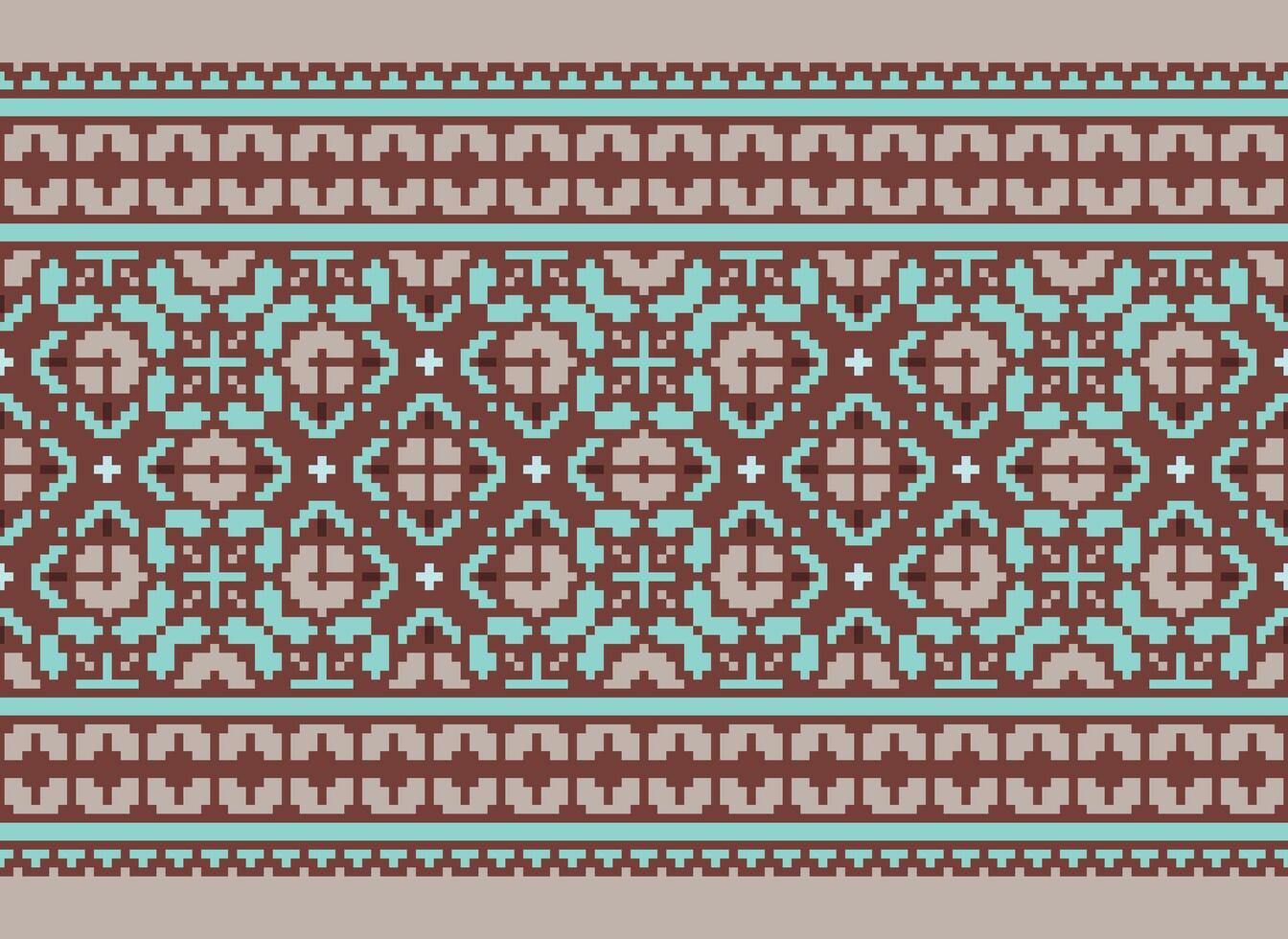 meetkundig patronen van modern elegant textuur. borders in de het formulier van een pixel ornament voor borduurwerk, keramisch tegels en textiel interieur ontwerp elementen. naadloos illustratie vector