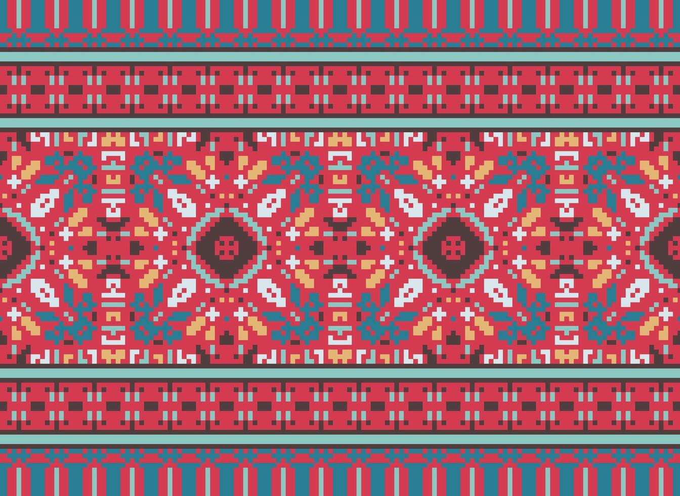 natuur jaargangen kruis steek traditioneel etnisch patroon paisley bloem ikat achtergrond abstract aztec Afrikaanse Indonesisch Indisch naadloos patroon voor kleding stof afdrukken kleding jurk tapijt gordijnen en sarong vector