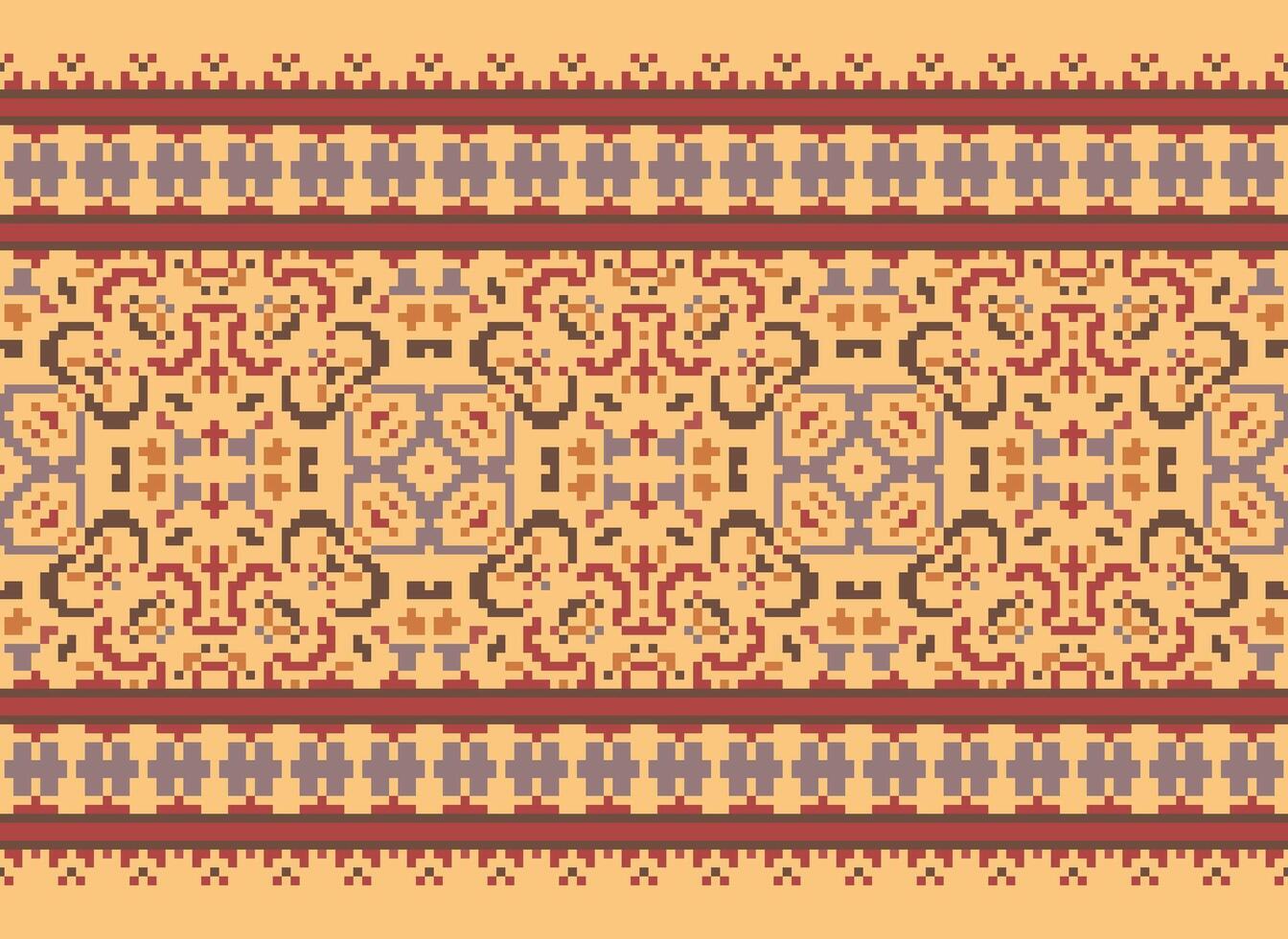 natuur jaargangen kruis steek traditioneel etnisch patroon paisley bloem ikat achtergrond abstract aztec Afrikaanse Indonesisch Indisch naadloos patroon voor kleding stof afdrukken kleding jurk tapijt gordijnen en sarong vector