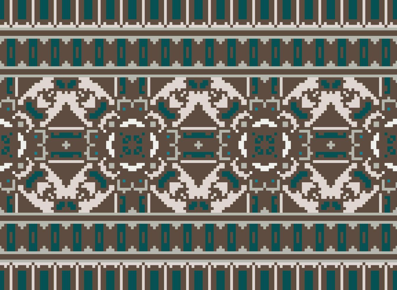 natuur jaargangen kruis steek traditioneel etnisch patroon paisley bloem ikat achtergrond abstract aztec Afrikaanse Indonesisch Indisch naadloos patroon voor kleding stof afdrukken kleding jurk tapijt gordijnen en sarong vector