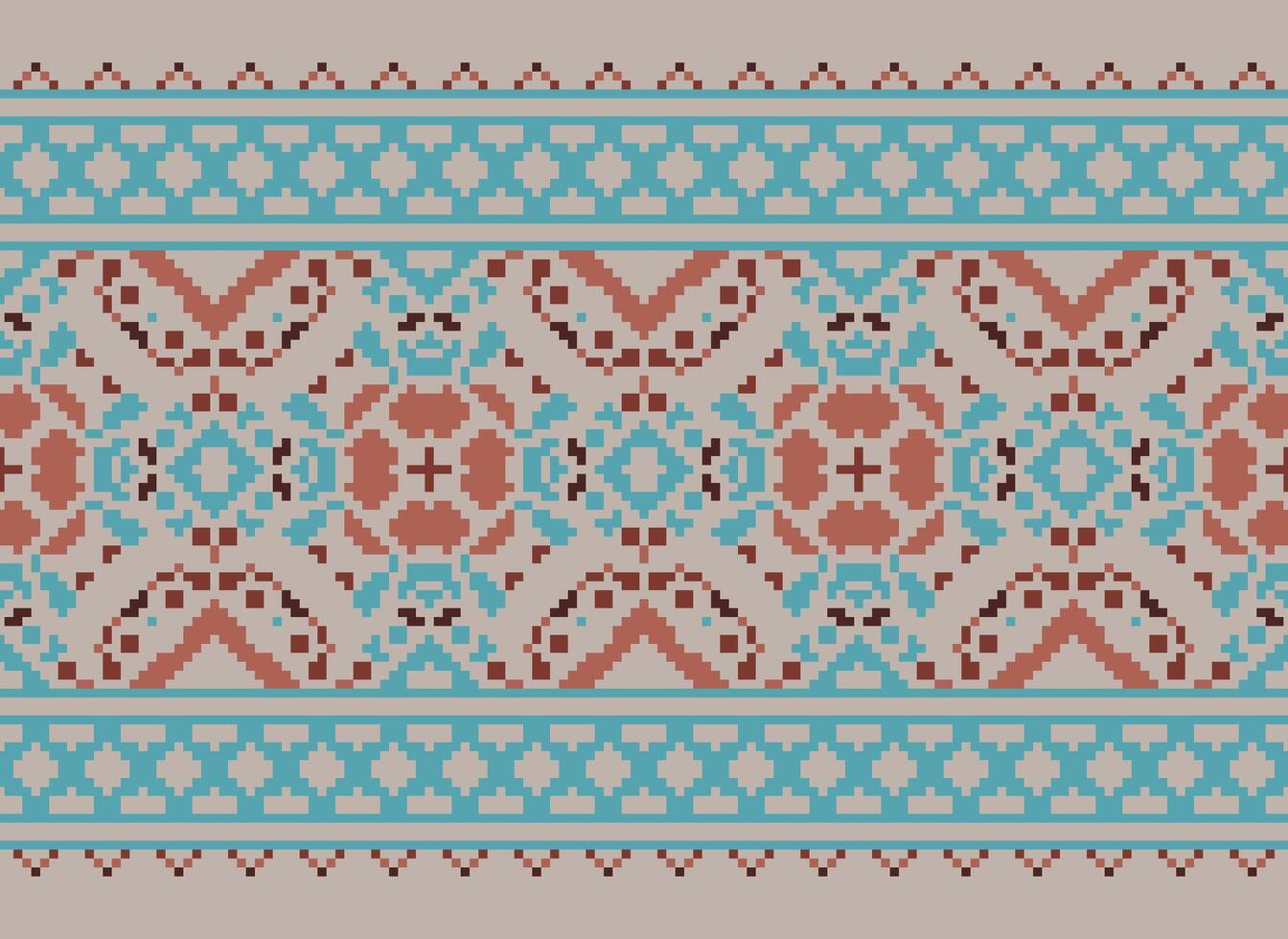 natuur jaargangen kruis steek traditioneel etnisch patroon paisley bloem ikat achtergrond abstract aztec Afrikaanse Indonesisch Indisch naadloos patroon voor kleding stof afdrukken kleding jurk tapijt gordijnen en sarong vector