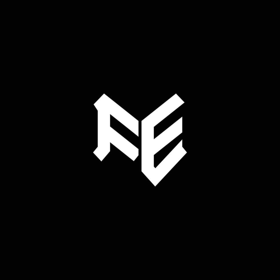 fe logo monogram met schild vorm ontwerpsjabloon vector