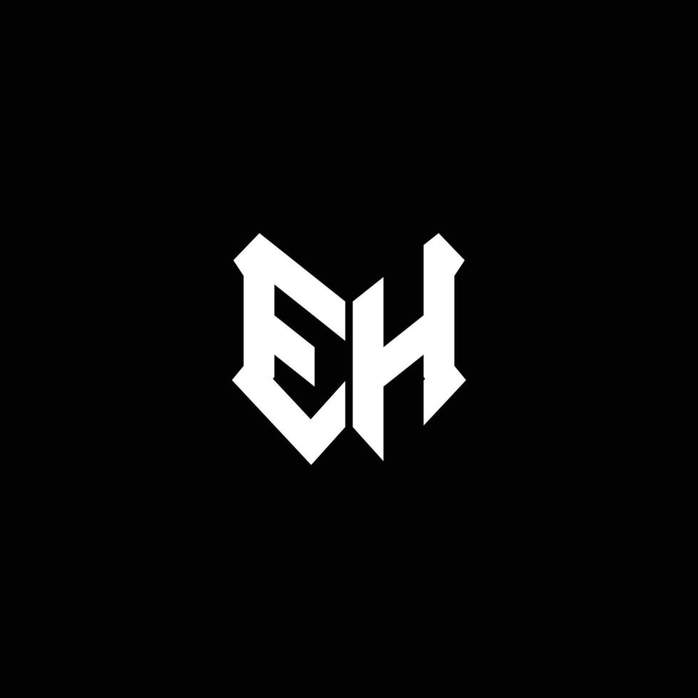 eh logo-monogram met ontwerpsjabloon in de vorm van een schild vector