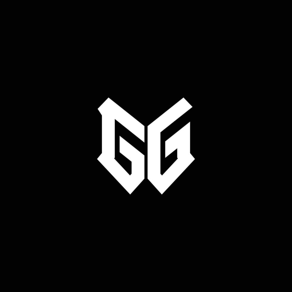 gg logo monogram met schildvorm ontwerpsjabloon vector
