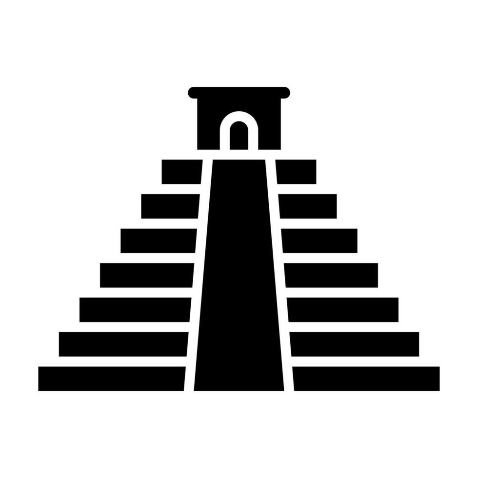 zwart vector aztec tempel icoon geïsoleerd Aan wit achtergrond