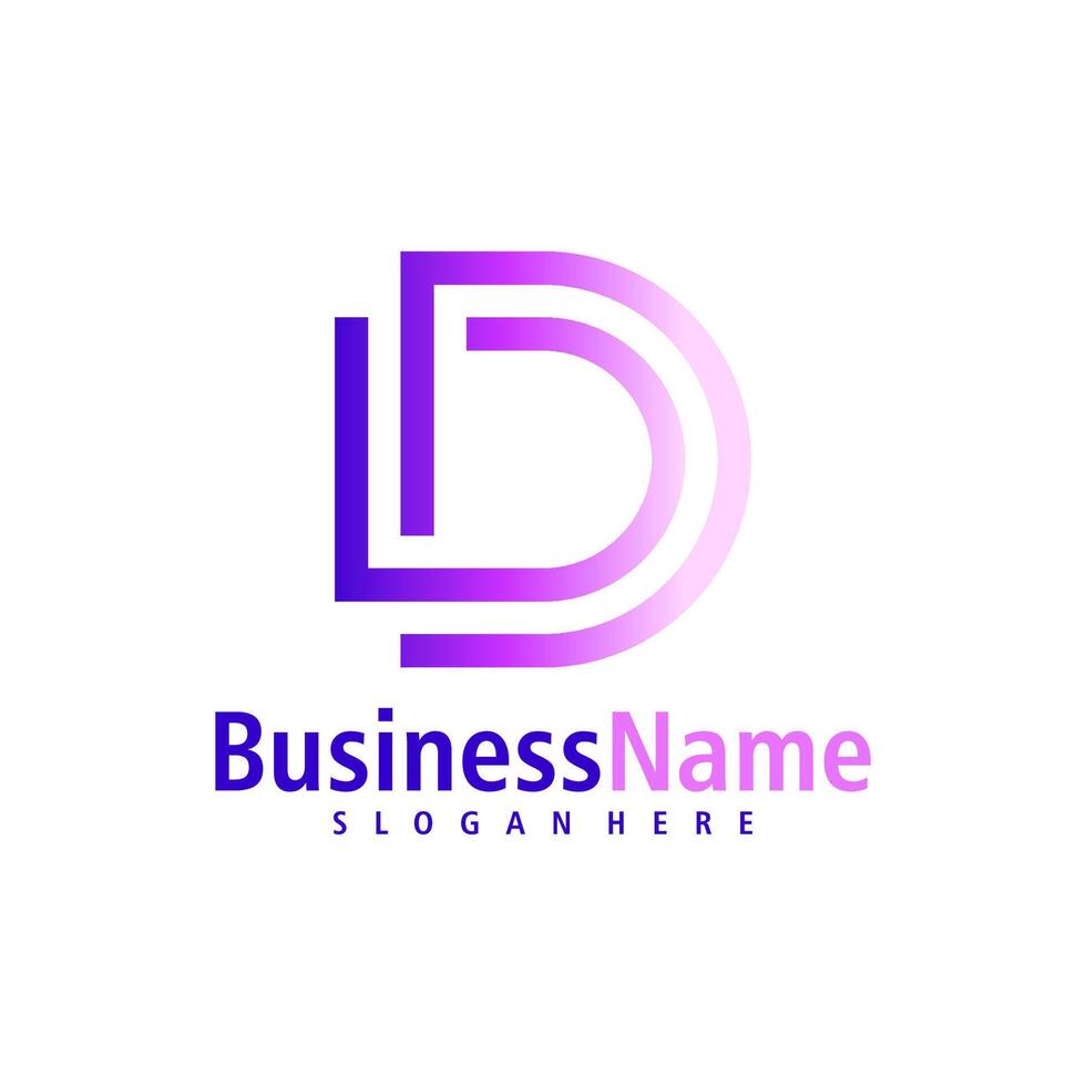 brief d logo ontwerp vector. creatief eerste d logo concepten sjabloon vector