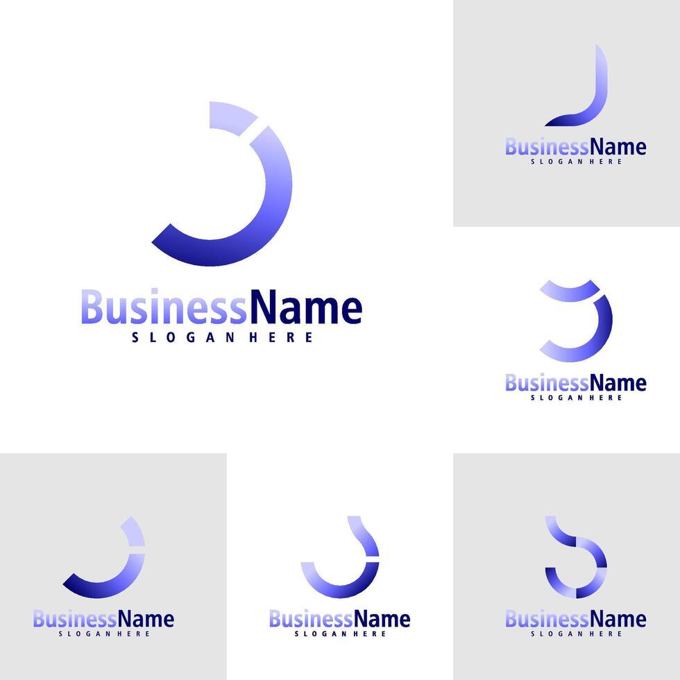 reeks van brief j logo ontwerp vector. creatief eerste j logo concepten sjabloon vector