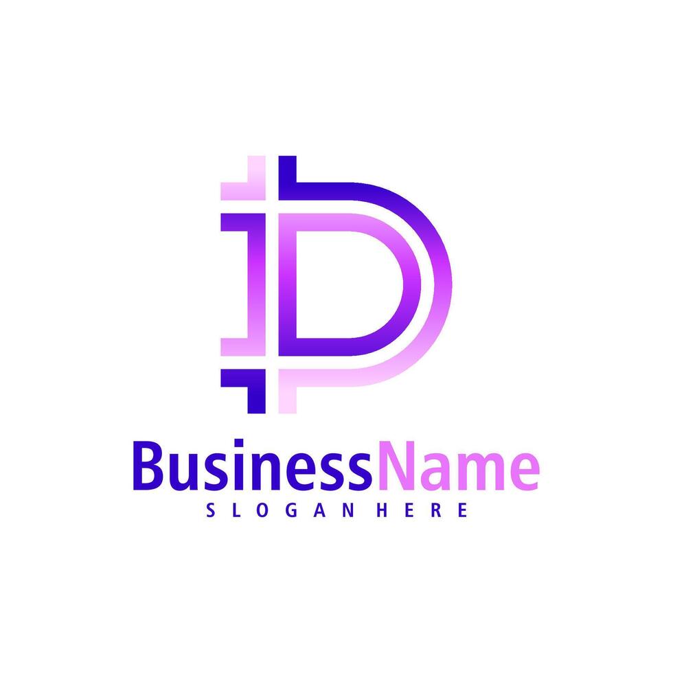 brief d logo ontwerp vector. creatief eerste d logo concepten sjabloon vector