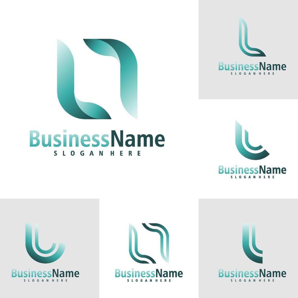 reeks van brief l logo ontwerp vector. creatief eerste l logo concepten sjabloon vector