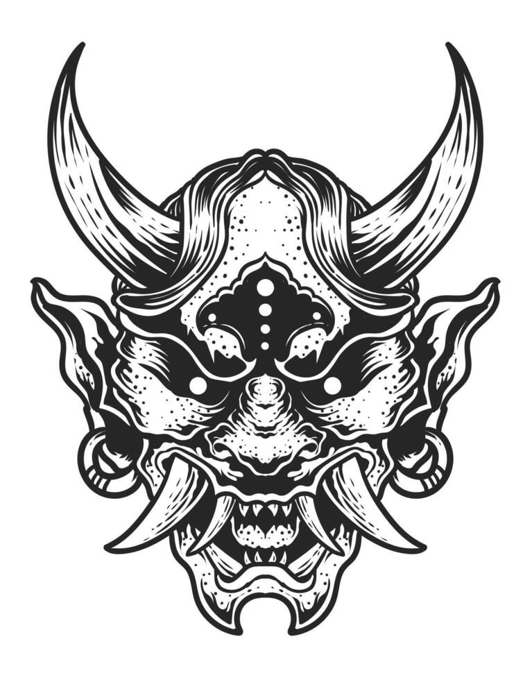 illustratie vector oni masker, Japans demon masker.