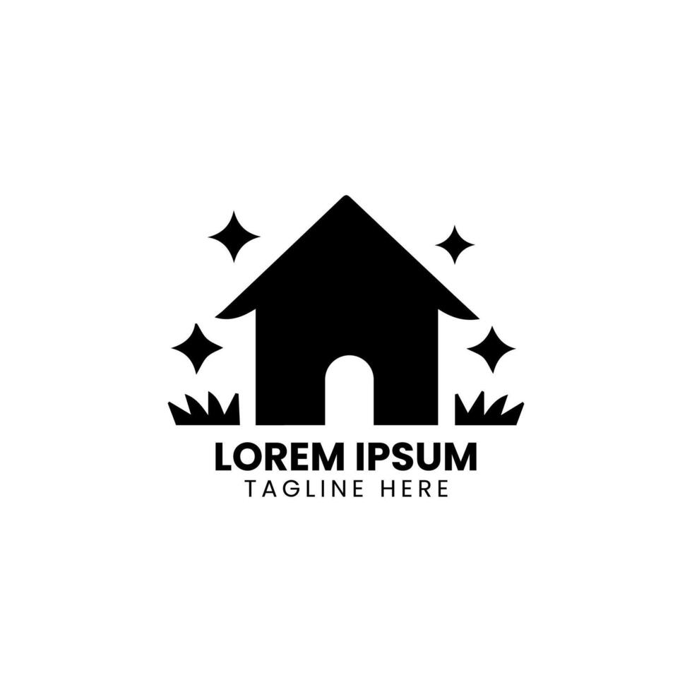 creatief huis slim logo detaillering met schoon achtergrond vector