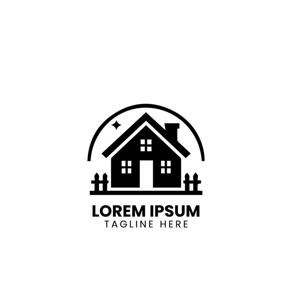 creatief huis slim logo detaillering met schoon achtergrond vector