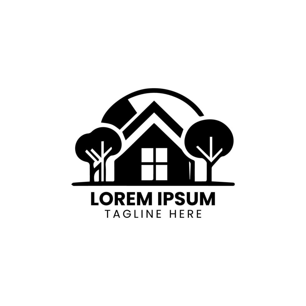 creatief huis slim logo detaillering met schoon achtergrond vector