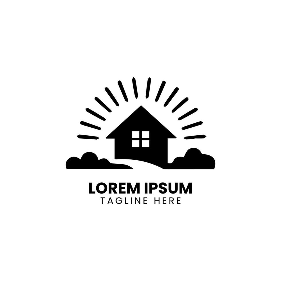 creatief huis slim logo detaillering met schoon achtergrond vector