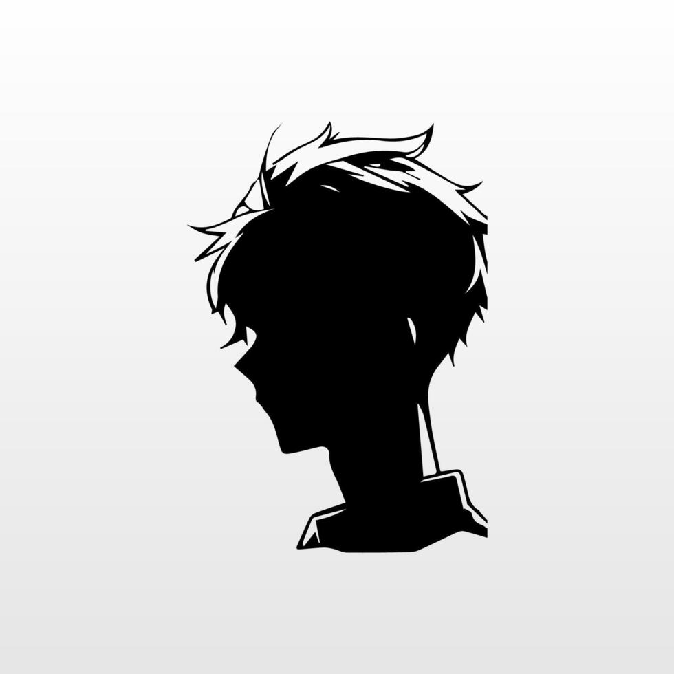 jong Mens anime stijl karakter vector illustratie ontwerp. manga anime jongen zwart haar- gezichten tekenfilm . gezicht jong Mens anime stijl karakter vector illustratie ontwerp. jongen anime mannetje manga tekenfilm