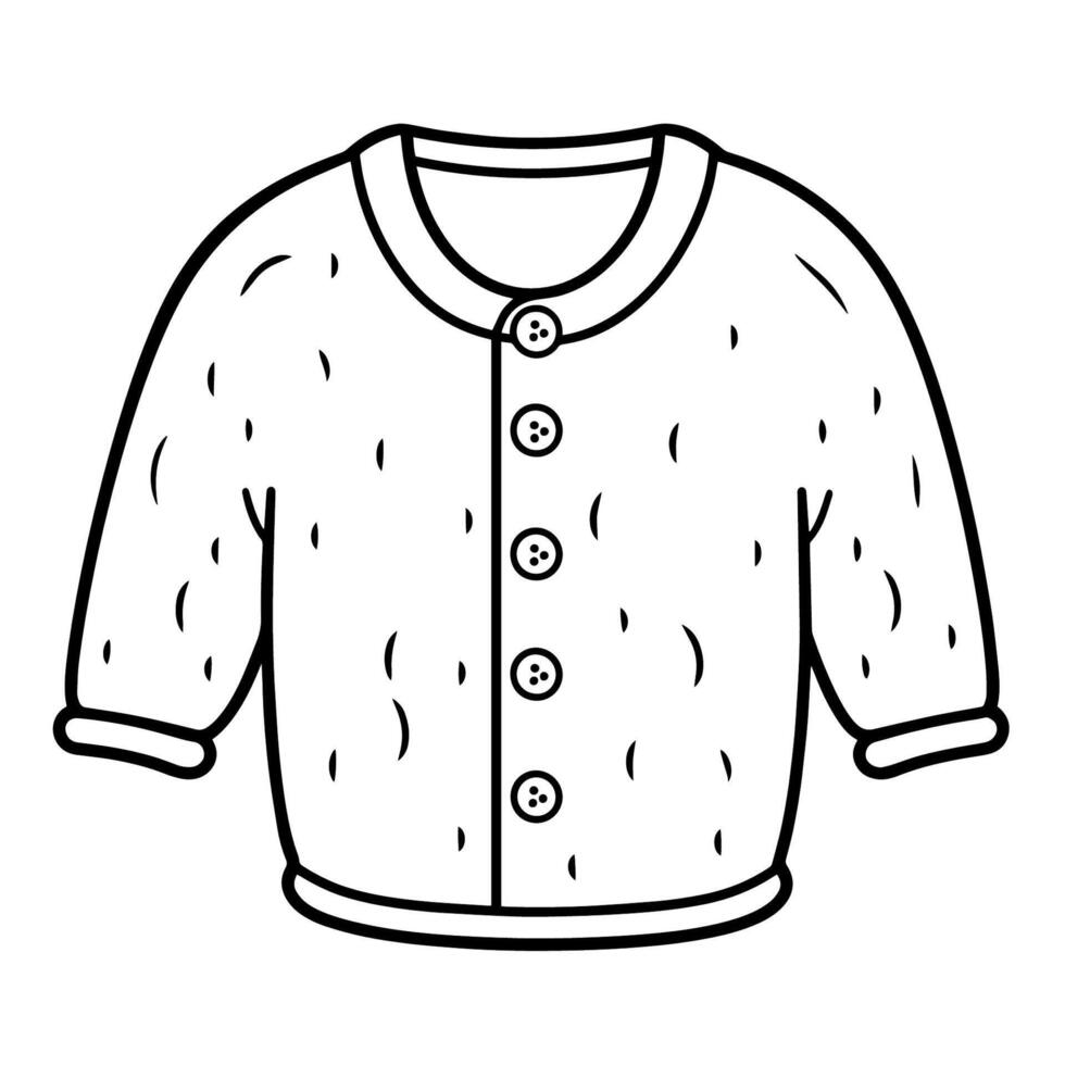 minimalistische vector schets van een Cardigan icoon voor veelzijdig gebruiken.