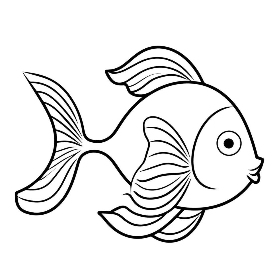 strak vis schets icoon in vector formaat voor aquatisch ontwerpen.