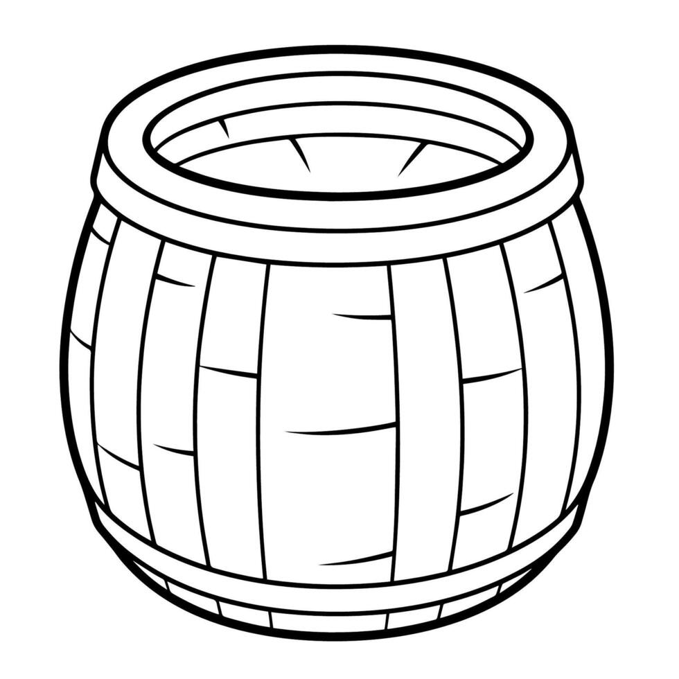 minimalistische vector schets van een vat icoon voor veelzijdig gebruiken.
