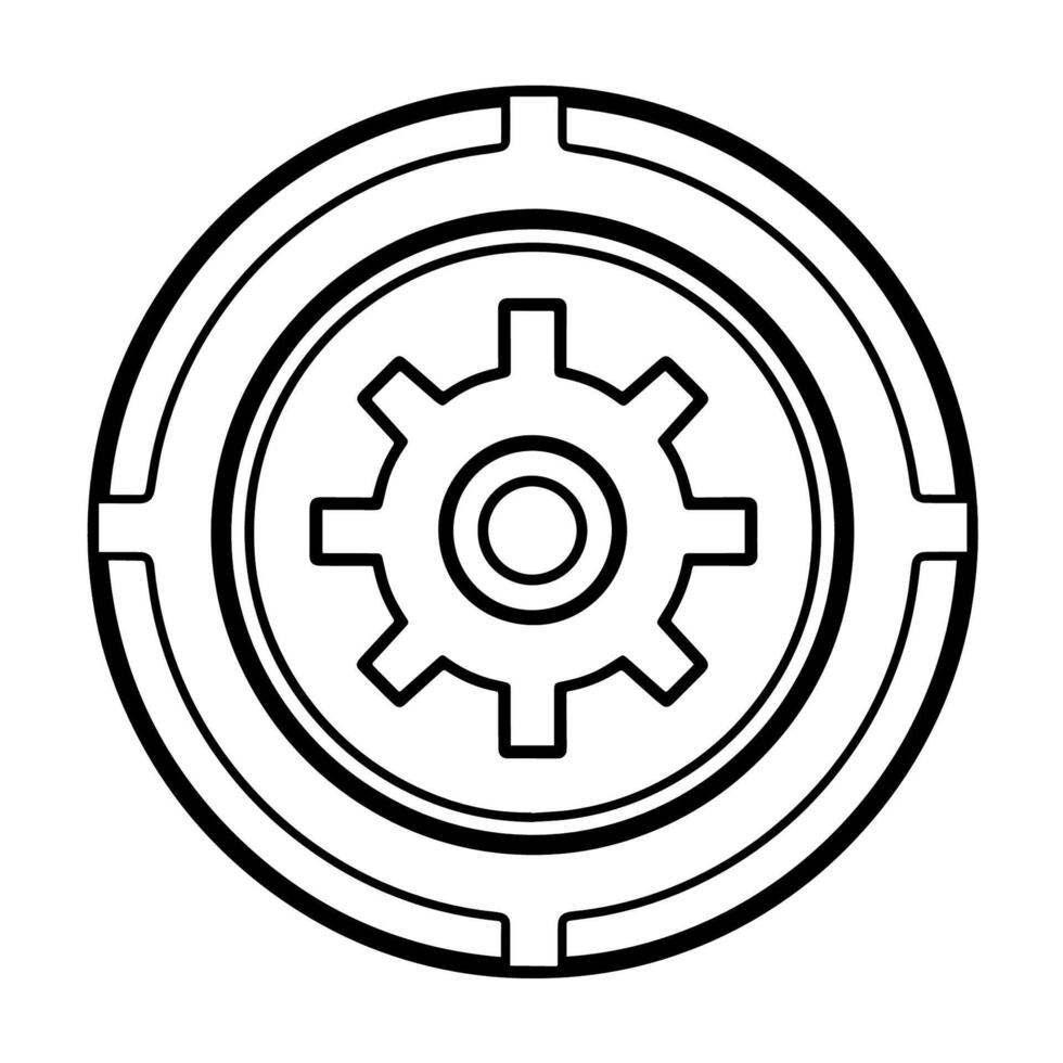 strak instellingen uitrusting schets icoon in vector formaat voor configuratie ontwerpen.