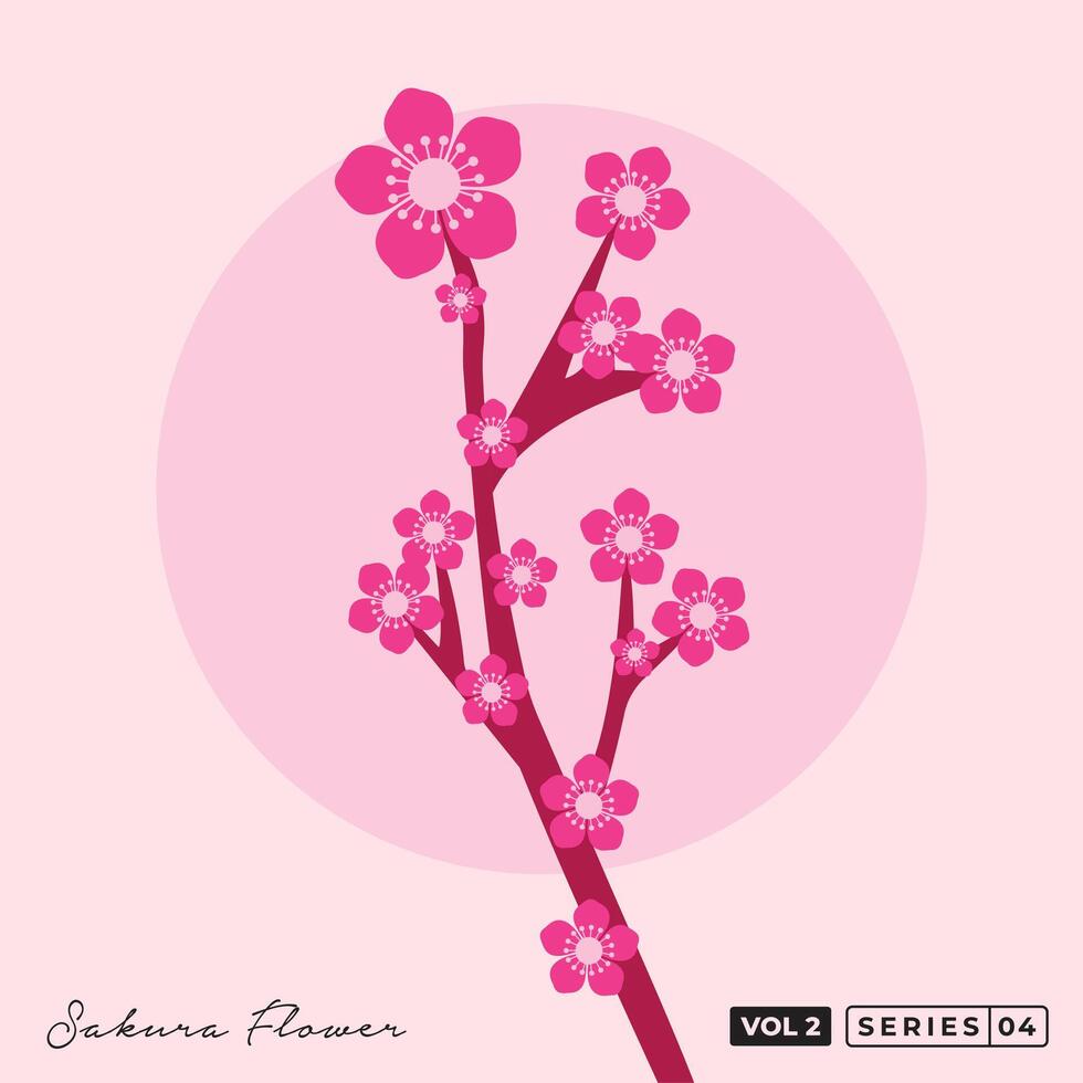 sakura bloemen lijn kunst vector ontwerp. Japans sakura bloesem