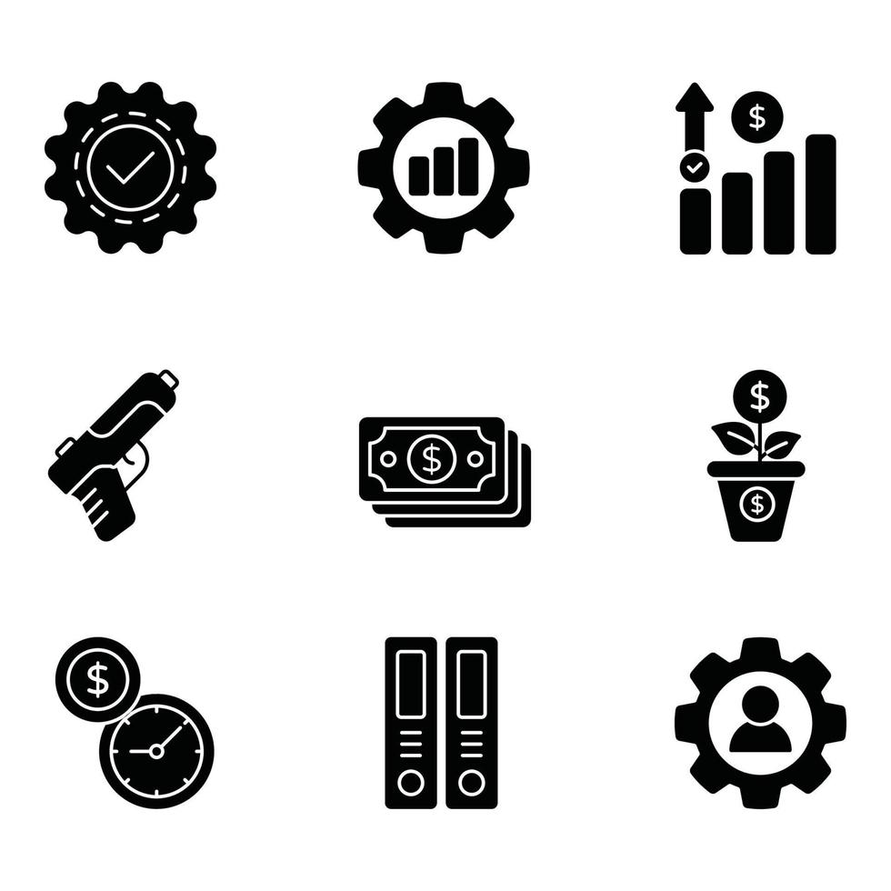 leiderschap glyph iconen set vector