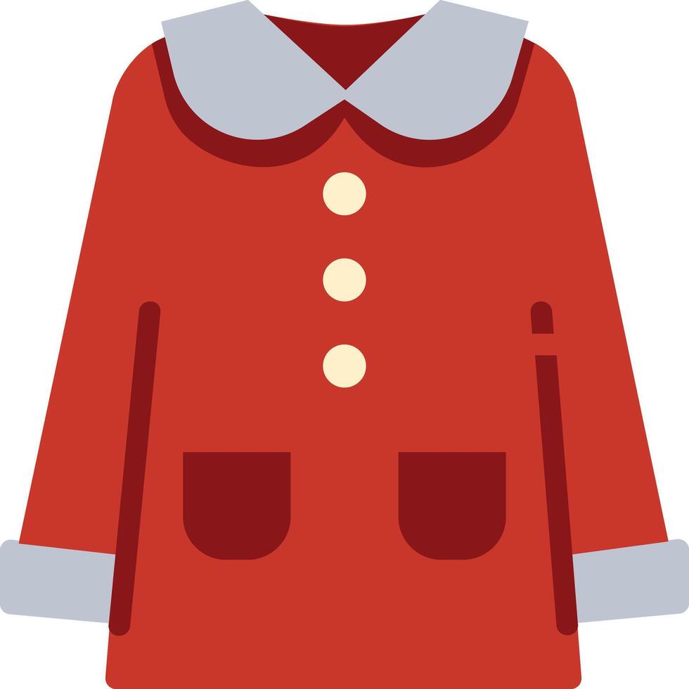 een rood jas met een halsband en toetsen vector