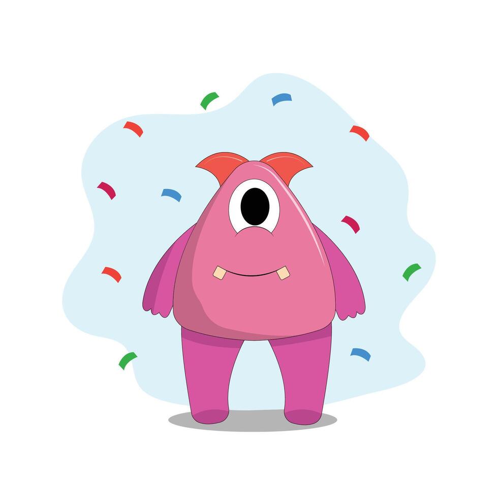 schattig monster reeks illustratie kleurrijk grappig concept vector