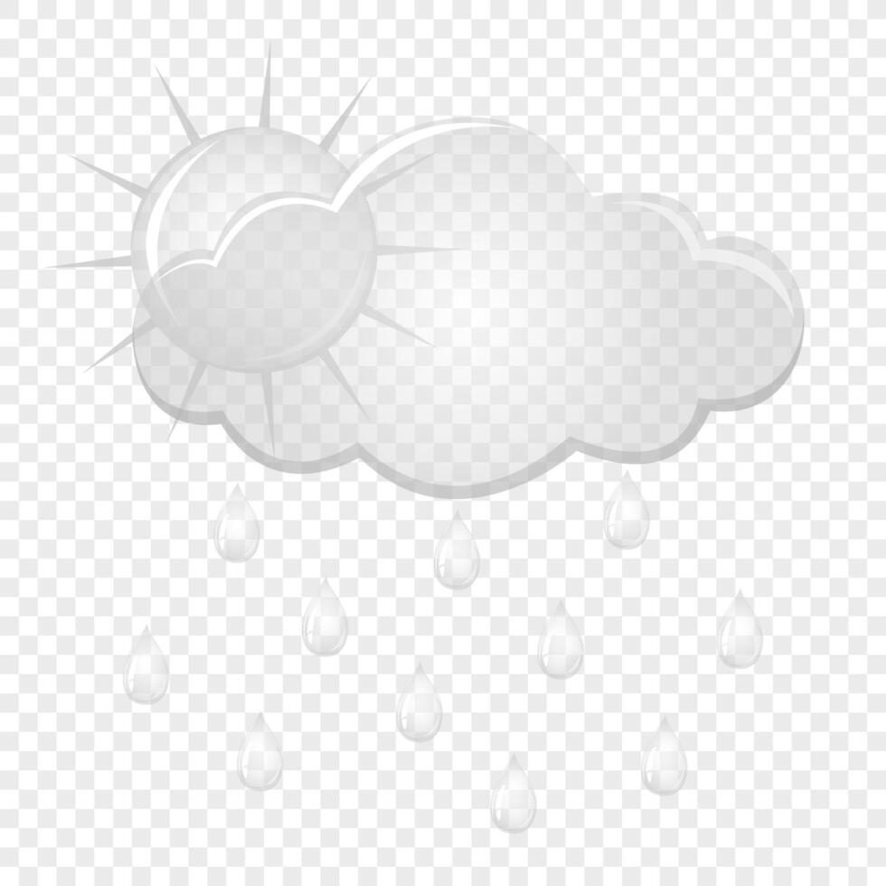 wolk met regen druppels en zon. vlak ontwerp stijl. voor de ontwerp van uw website, logo, sollicitatie. vector illustratie