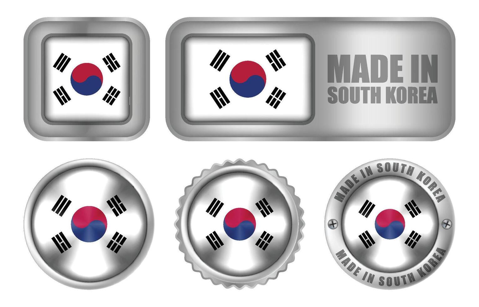 gemaakt in zuiden Korea zegel insigne of sticker ontwerp illustratie vector