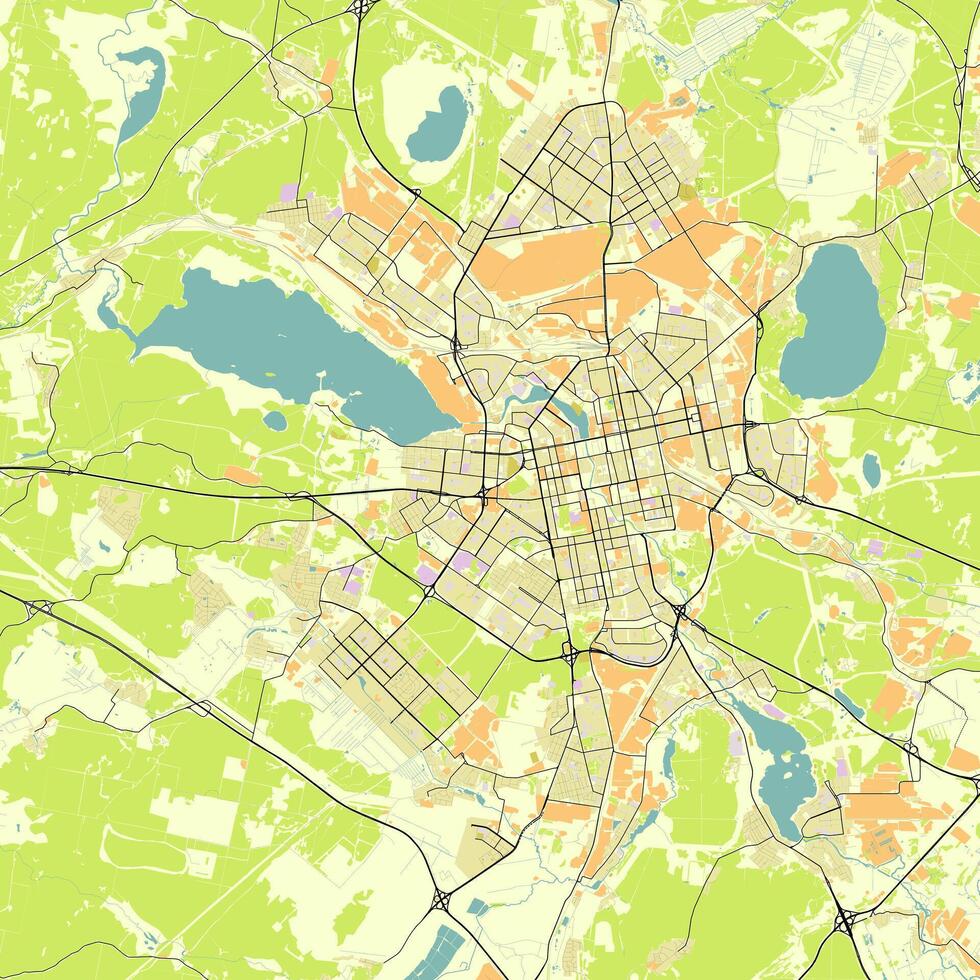 stad kaart van Jekaterinenburg Rusland vector