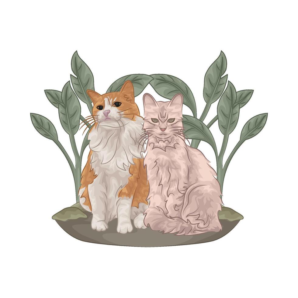 illustratie van zittend kat vector